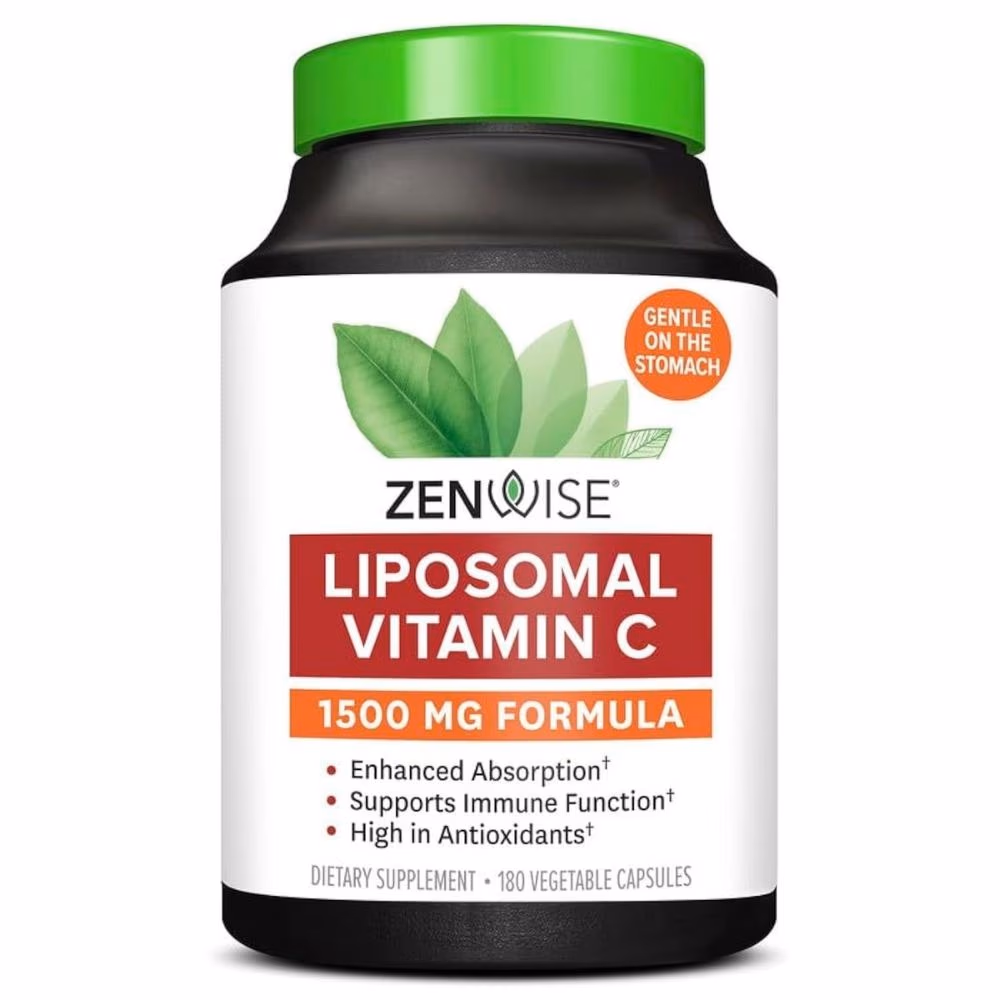 Zenwise Liposomal Vitamin C 1500mg – 180 Vegetable Capsules – High-Potency Antioxidant Support 1