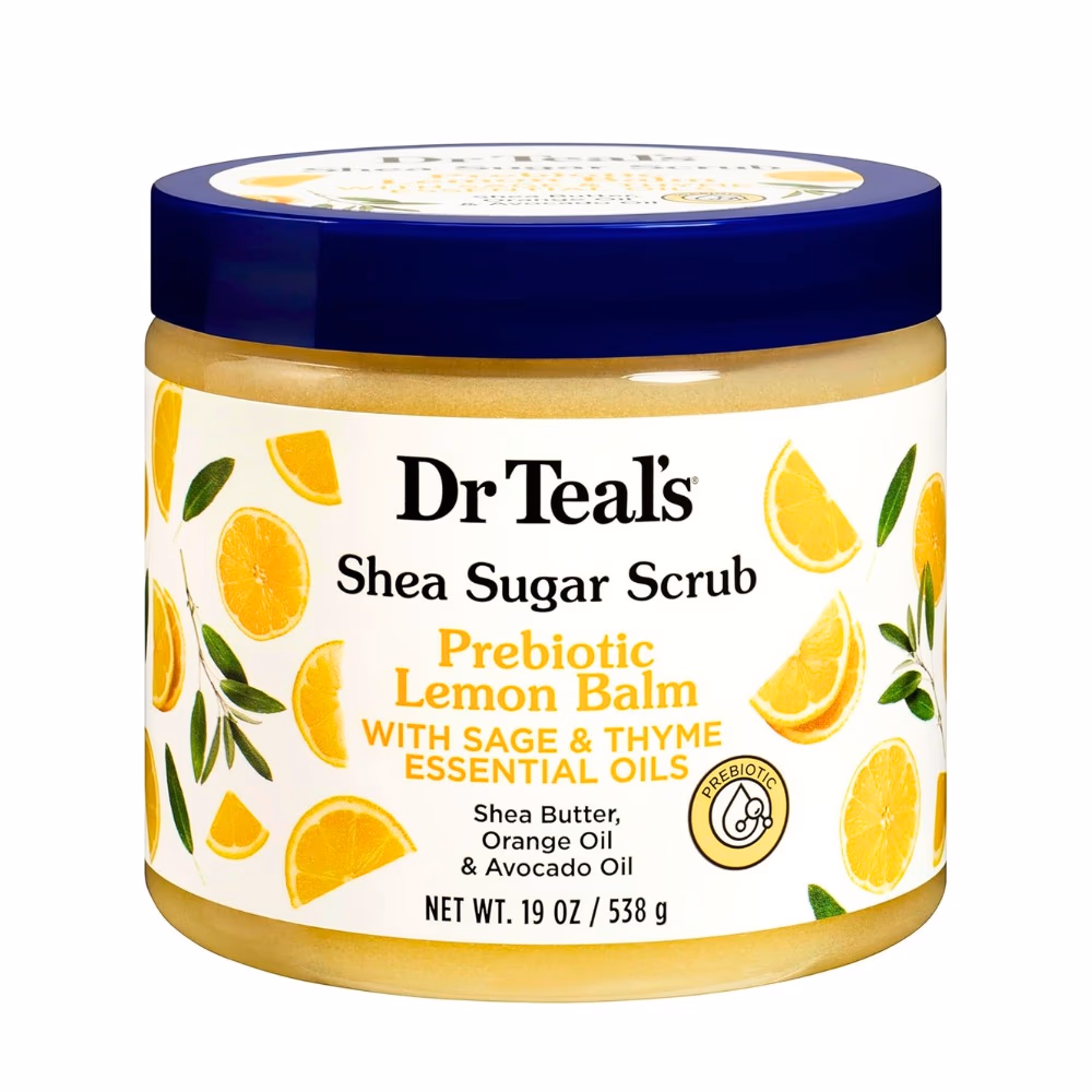 Dr Teal's Shea Sugar Scrub Prebiotic Lemon Balm 538g