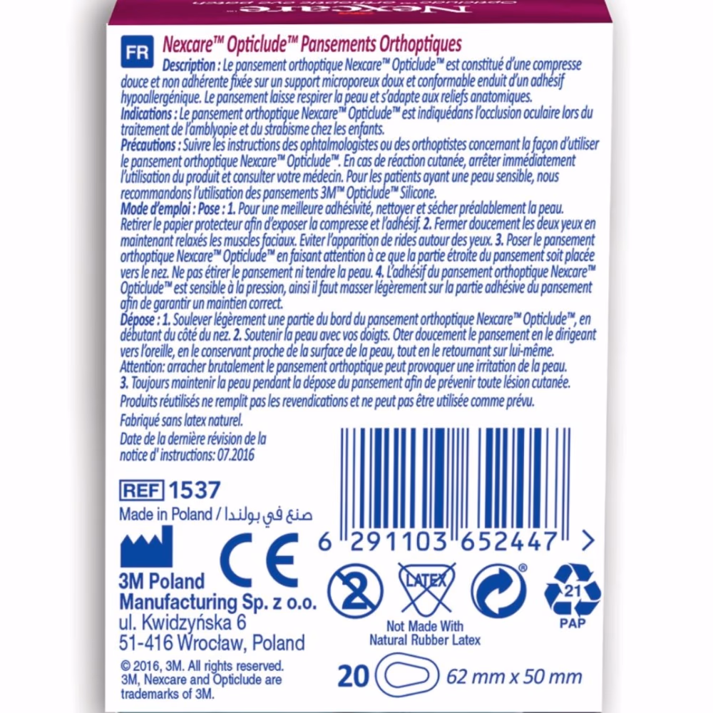 3M Nexcare Opticlude Orthoptic Eye Patch - Junior Size - 20 Patches 2