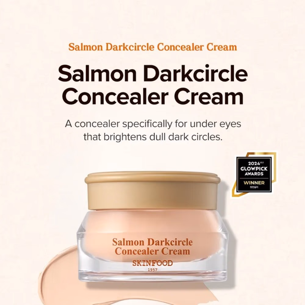 Skinfood Salmon Dark Circle Concealer Cream 10gm – No.02 Natural Beige | Salmon Extract & Omega-Rich Coverage for Under Eyes 4