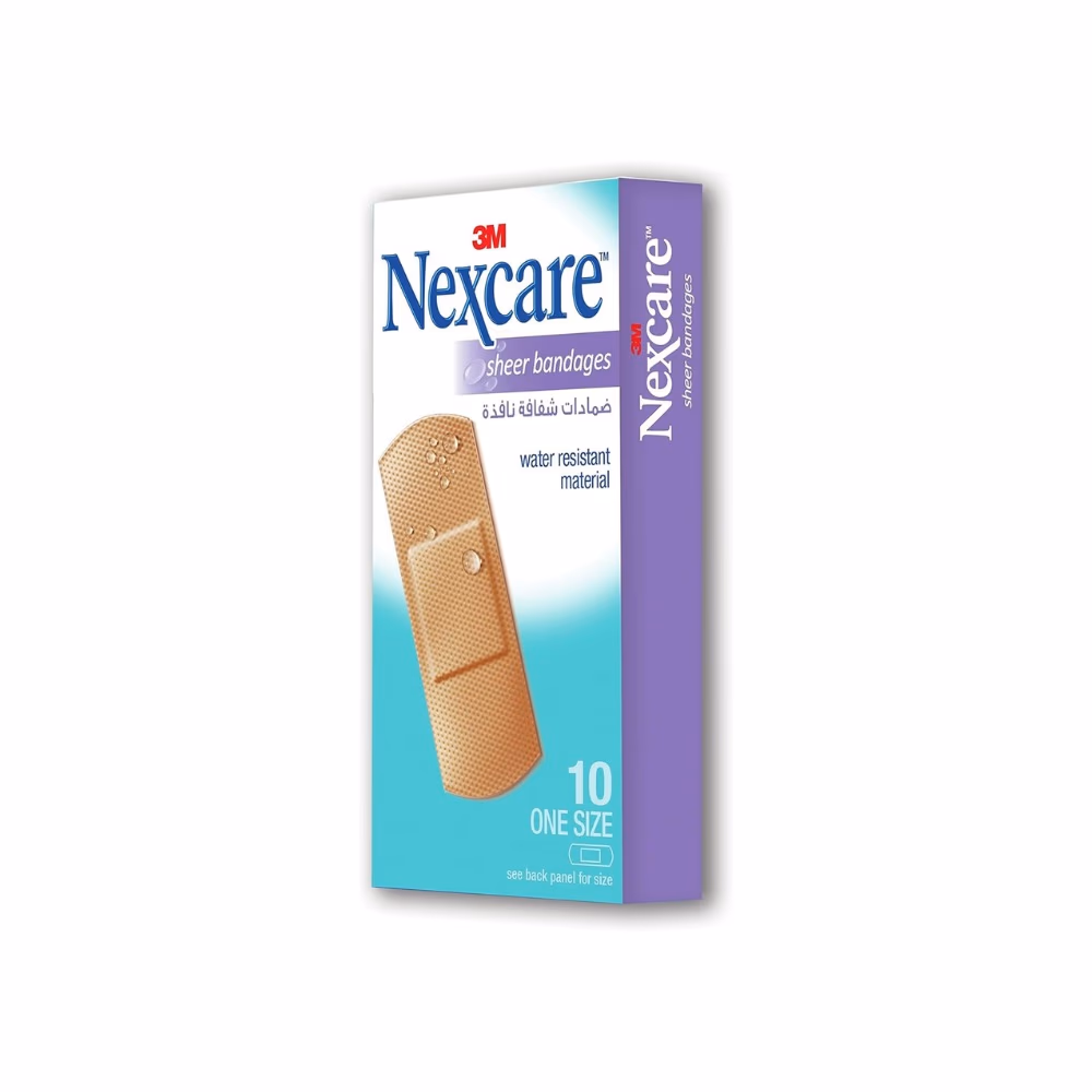 3M Nexcare Sheer Bandages - One Size - 10 Bandages 3