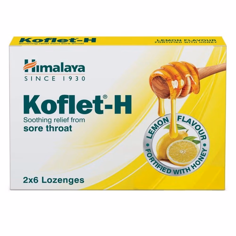 Himalaya Koflet-H Lemon Lozenges 12's. Sore Throat Relief 1