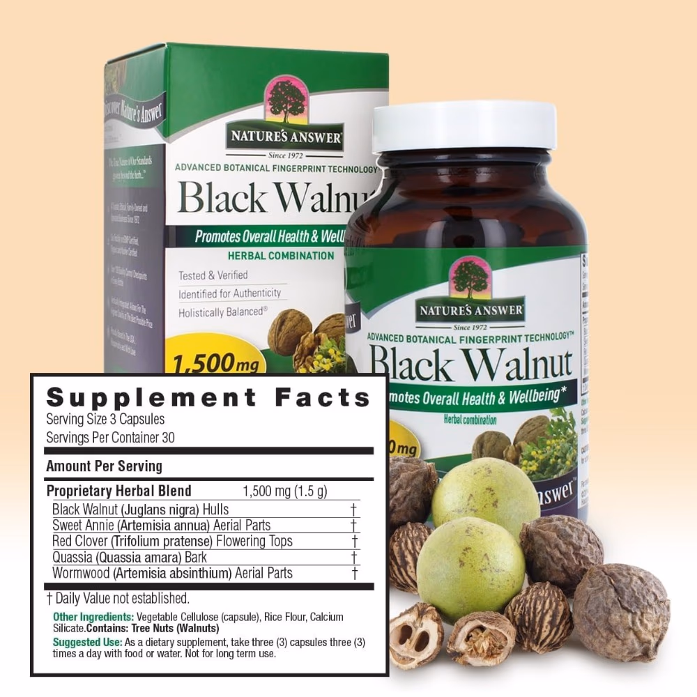 Natures Answer Black Walnut 1500mg-90 Capsules 4
