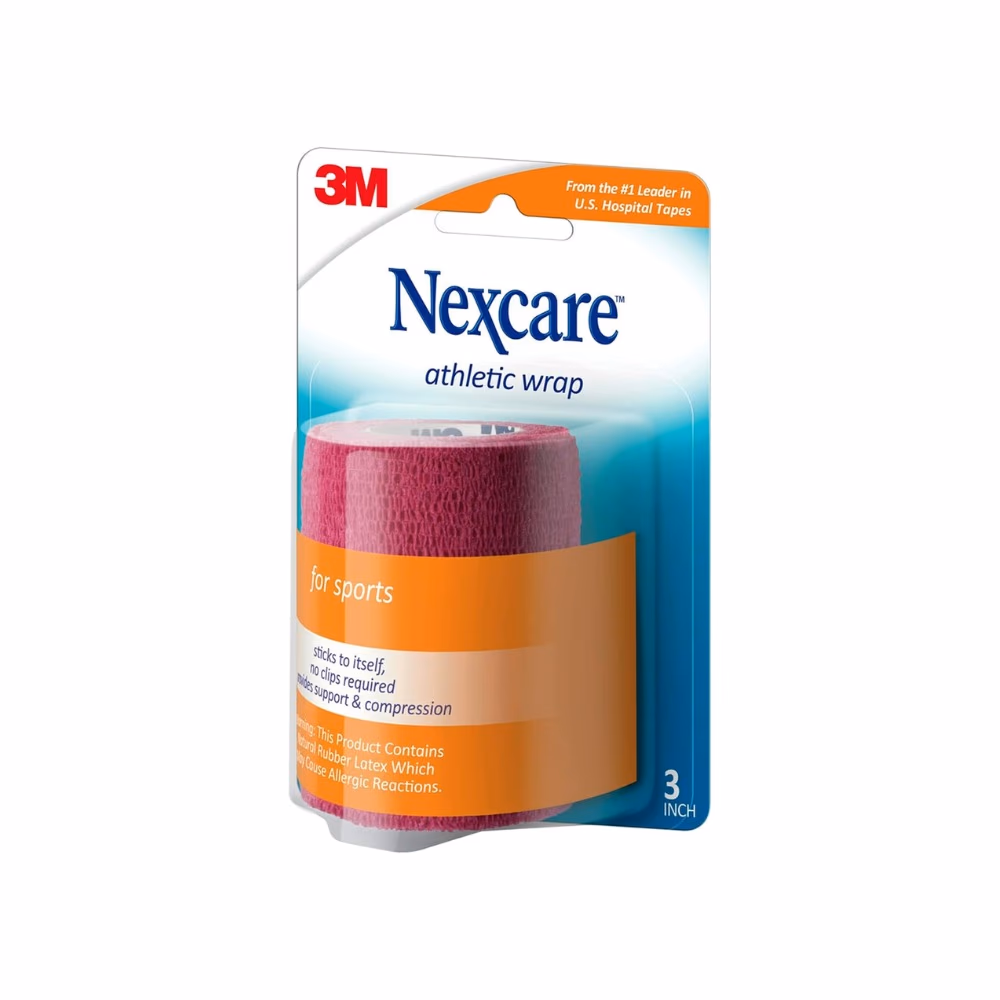 3M Nexcare Athletic Wrap 3 Inches x 2m - Red Color - Pack Of 1 2