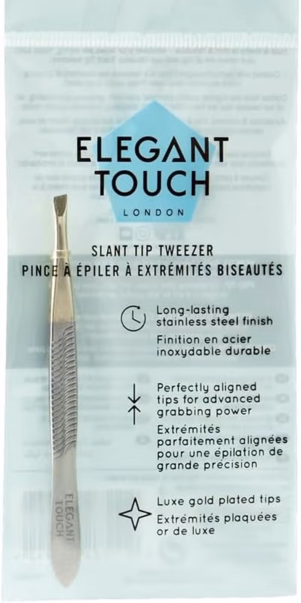 Elegant Touch Gold Tip Slanted Tweezer