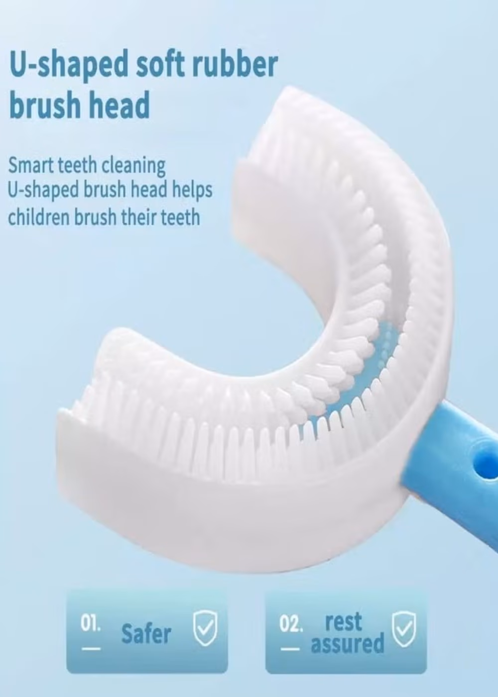 EzyCare Kids U-Shaped Toothbrush – Soft Silicone Oral Care Brush 5