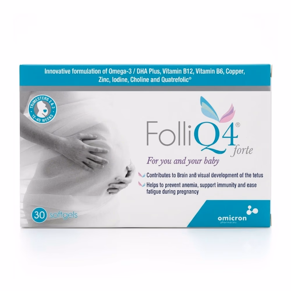 FolliQ4 Forte Prenatal Supplement with Omega-3, DHA, and Quatrefolic, 30 Softgels 2