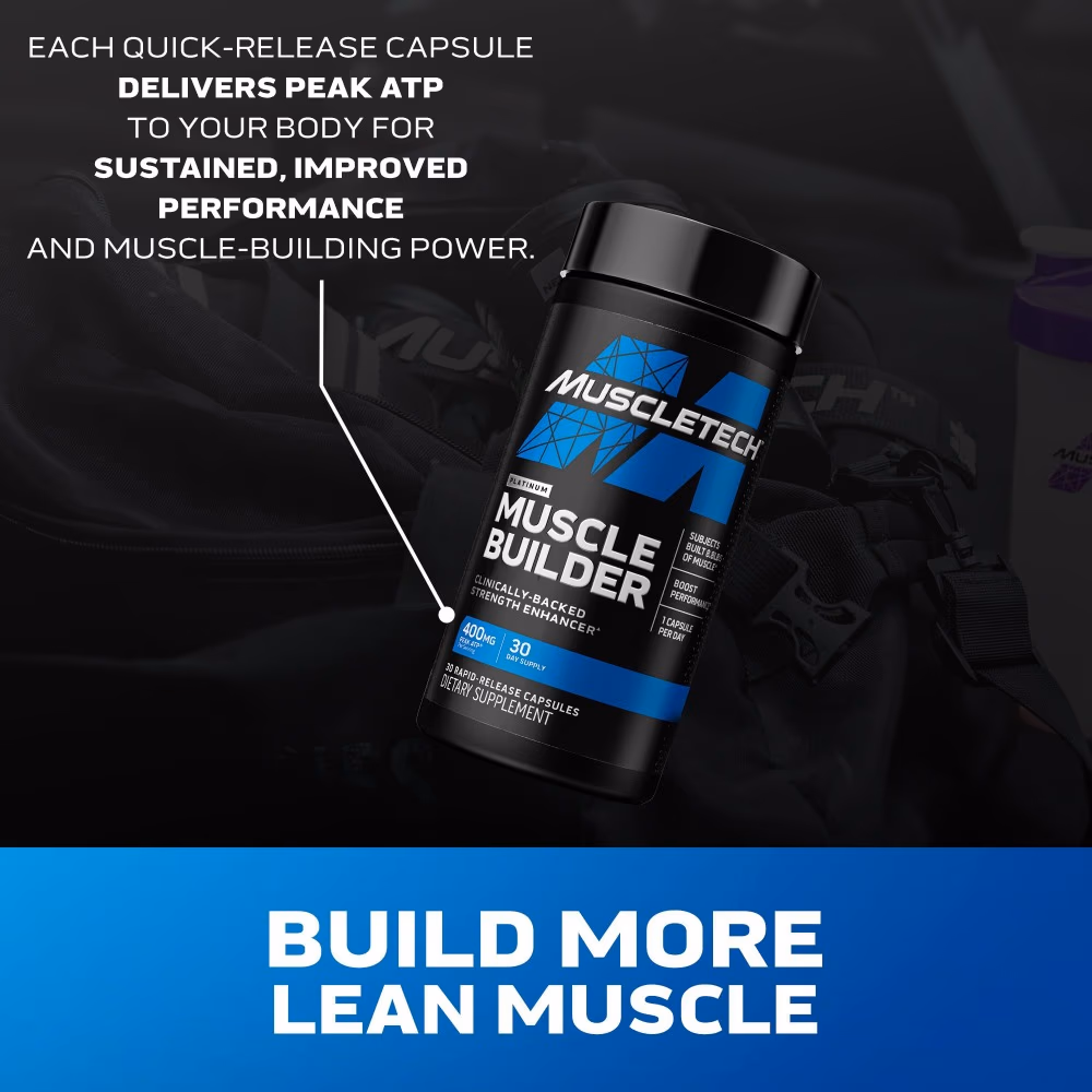 Muscletech Platinum Muscle Builder – Clinically-Backed Strength Enhancer with Peak ATP – 60 Rapid-Release Capsules (60 Day Supply) 3