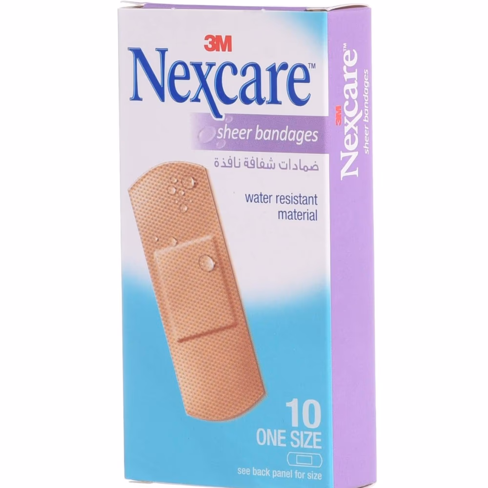 Nexcare Sheer Bandages Water Resist One Size- 10 Bandages 1
