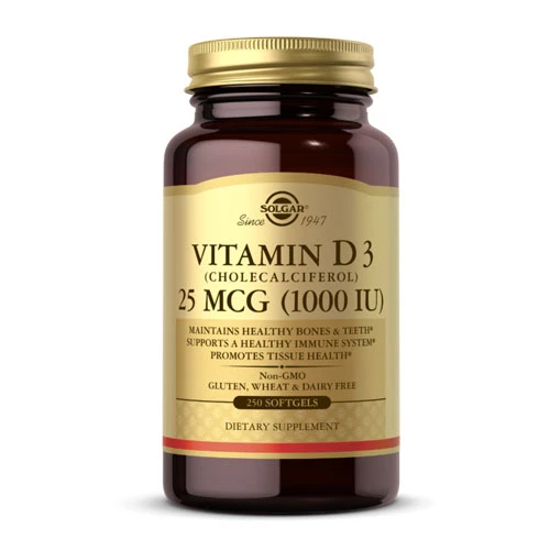 Solgar Vitamin D3 25mcg (1000IU) -250 Softgels 1