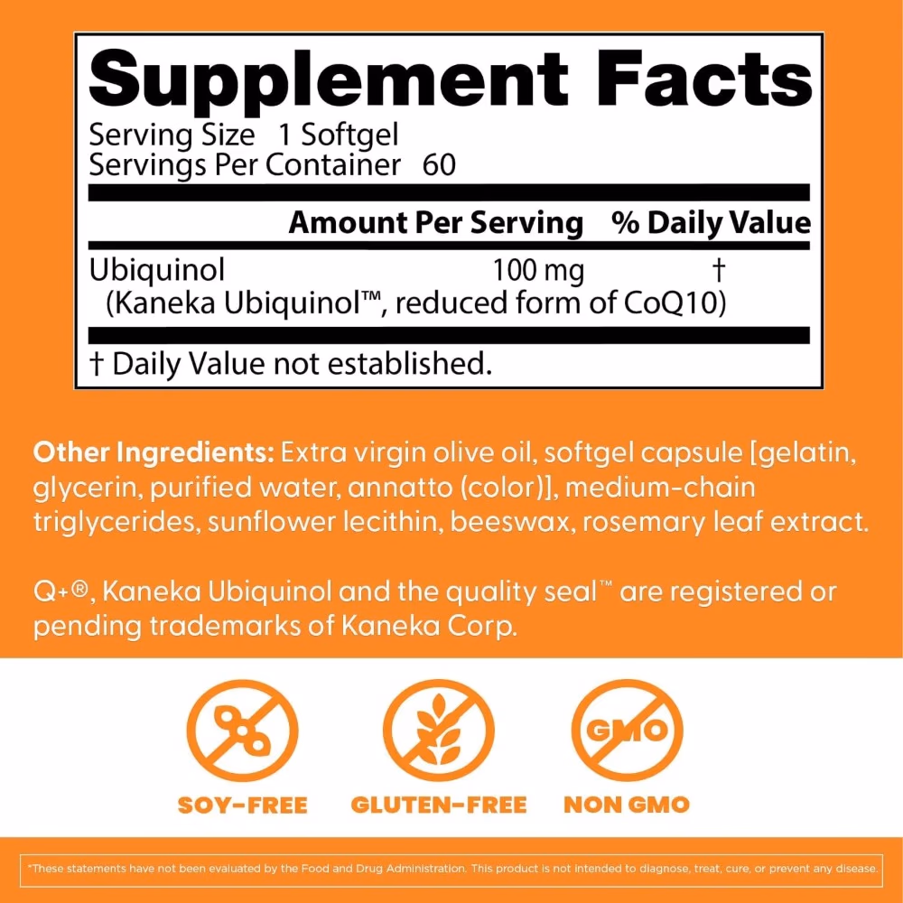Doctor's Best Ubiquinol 100mg, 60 Softgels 2
