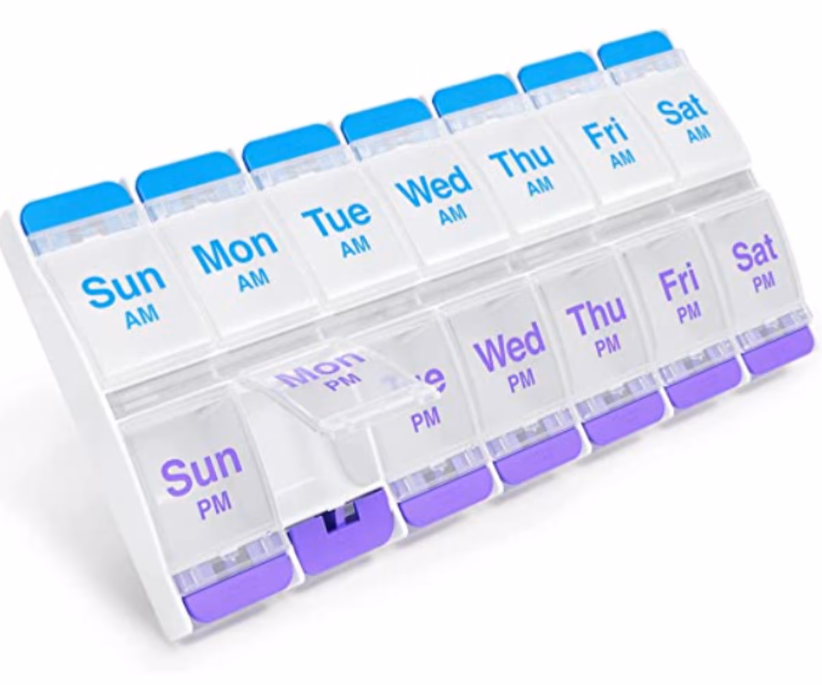 Ezycare 7 Days AM/PM Push N Button Tablet Planner (Large - 17376) 1