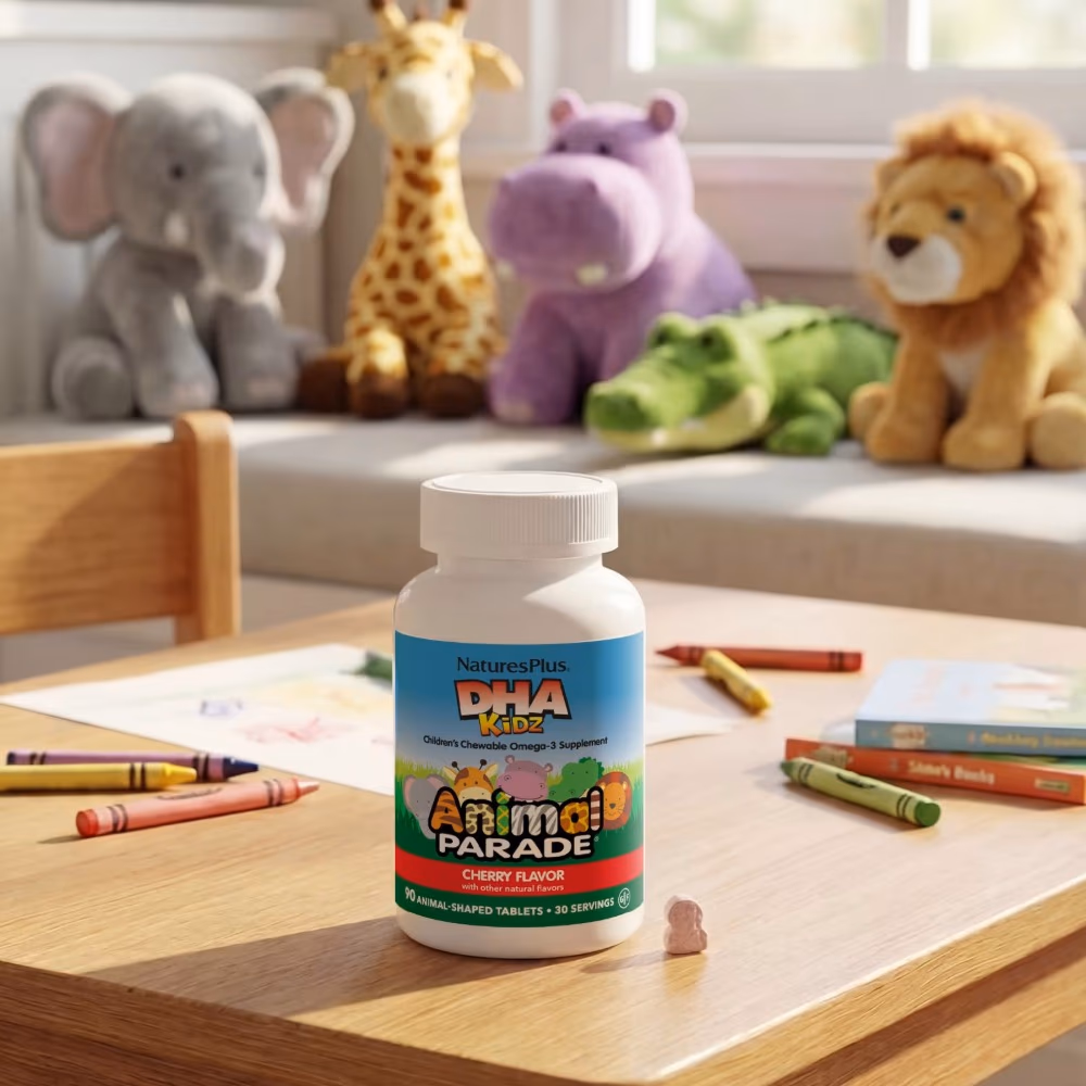 Natures Plus  Animal Paradae Dha for Kids Cherry Chewables Tablet 90s 4