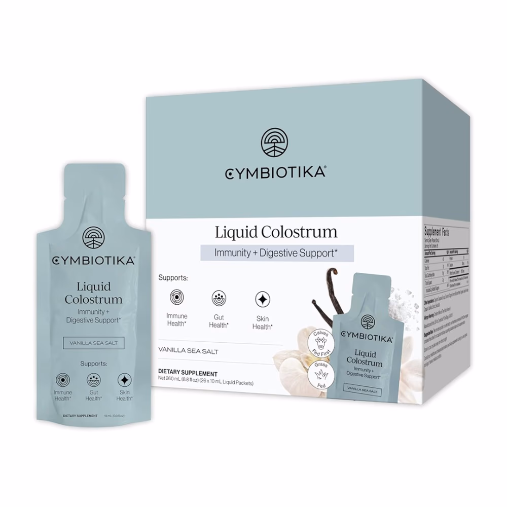 Cymbiotika Liquid Colostrum – Vanilla Sea Salt | Immunity & Digestive Support | 26 Pouches x 10ml 1