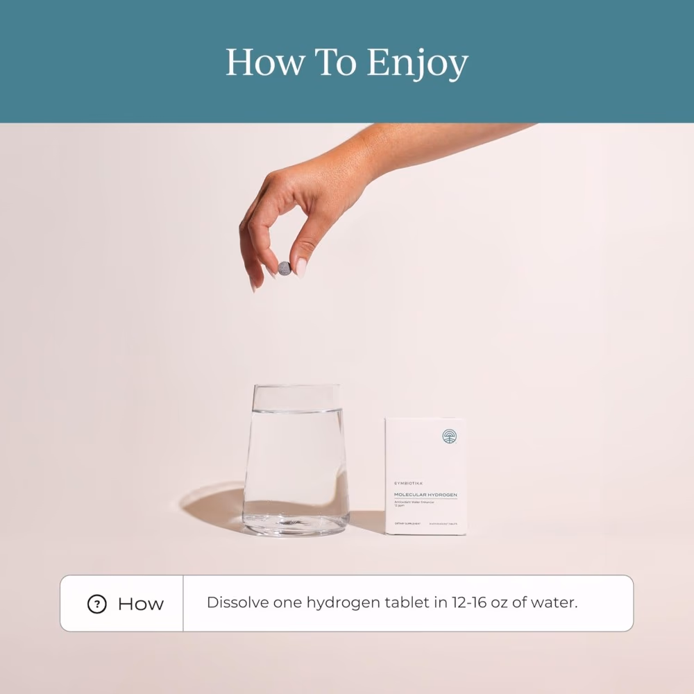 Cymbiotika Molecular Hydrogen – Antioxidant Water Enhancer 12ppm | 30 Effervescent Tablets 5