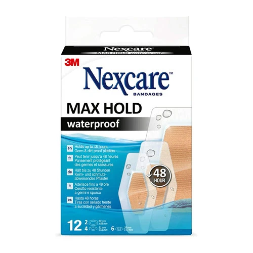 3M Nexcare Max Hold Waterproof Bandages - Assorted Size - 12 Bandages 1