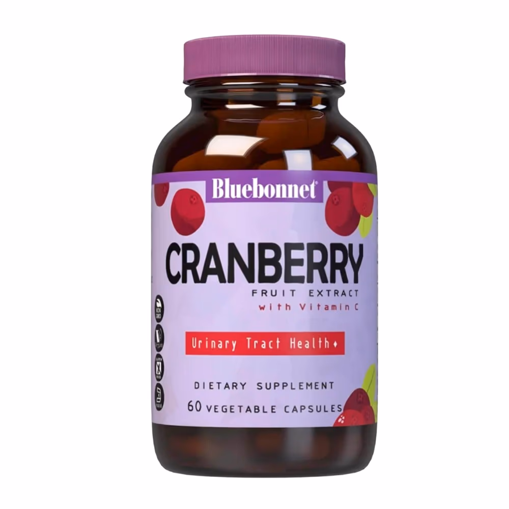 Bluebonnet Cranberry Fruit Extract with Vitamin C 60 Veg Capsules