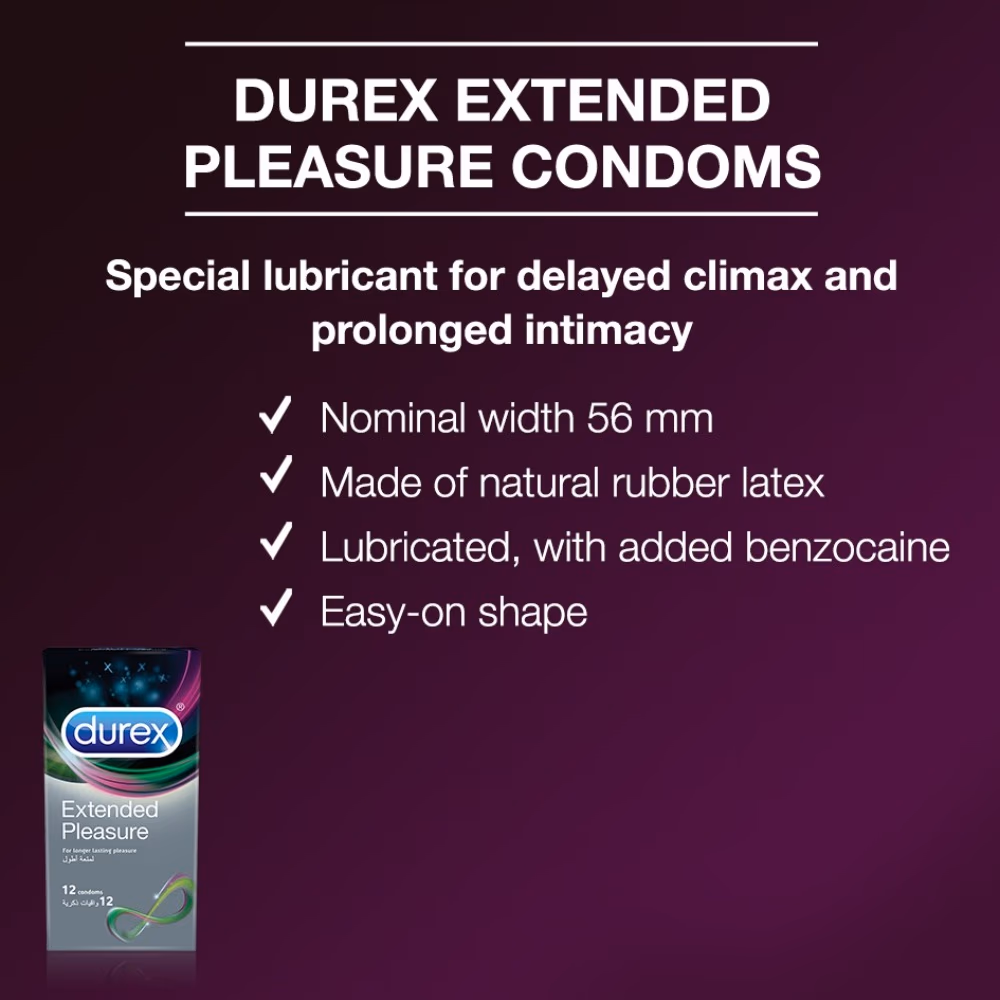 Durex Extended Pleasure Condoms - Pack of 12 3