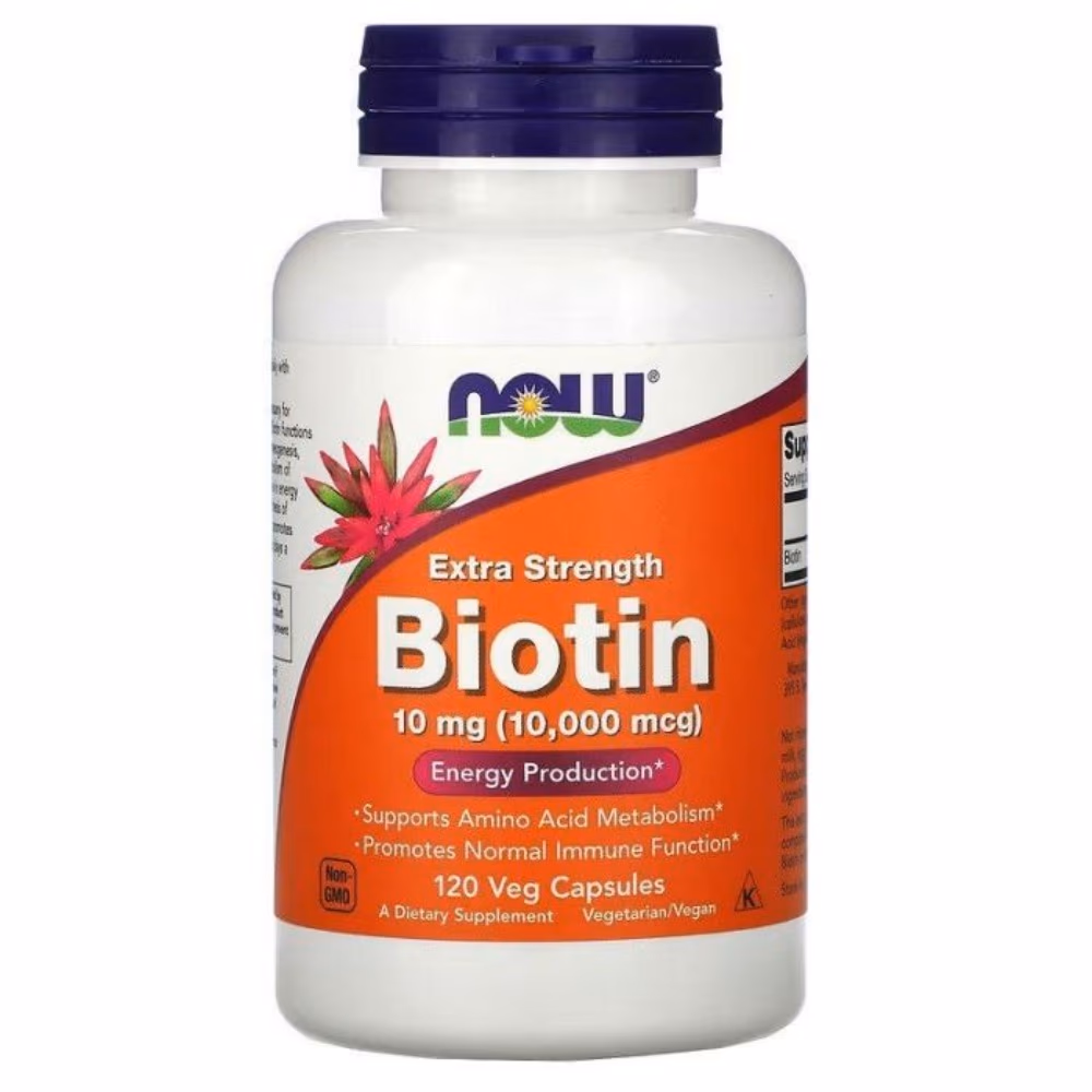NOW Biotin 10,000mcg 120 Veg Capsules 1