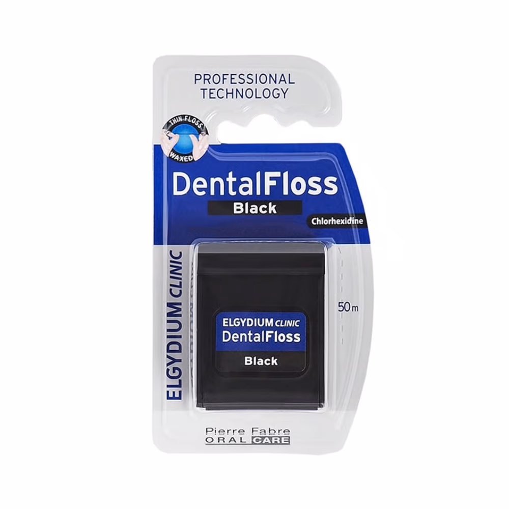 Elgydium Clinic Dental Floss Black 50m 1