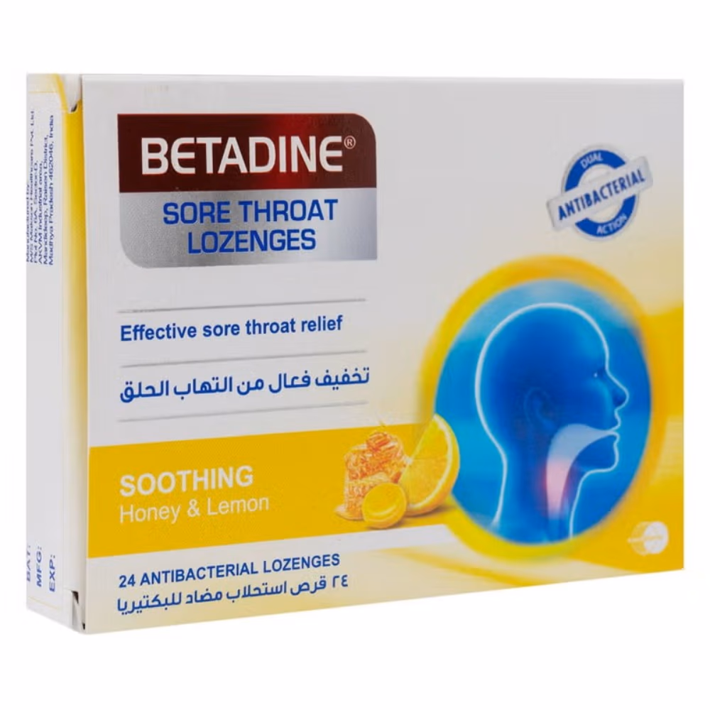 Betadine Sore Throat Lozenges Soothing Honey and Lemon - 24 Lozenges 1