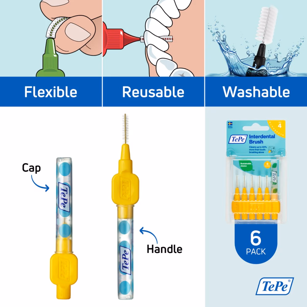 Tepe Interdental Brush Size 4 Yellow 6 Pieces 2