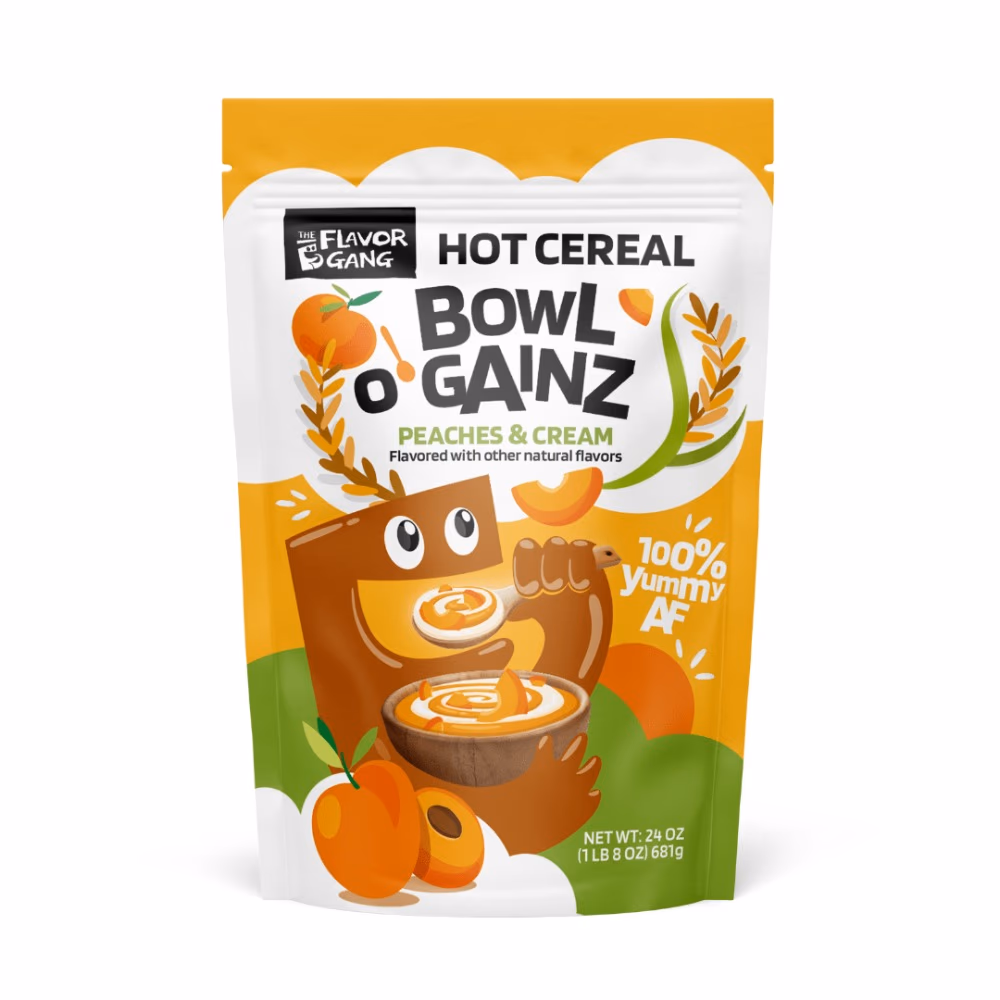 The Flavor Gang Hot Cereal Bowl Gainz Peach Cream 681 g