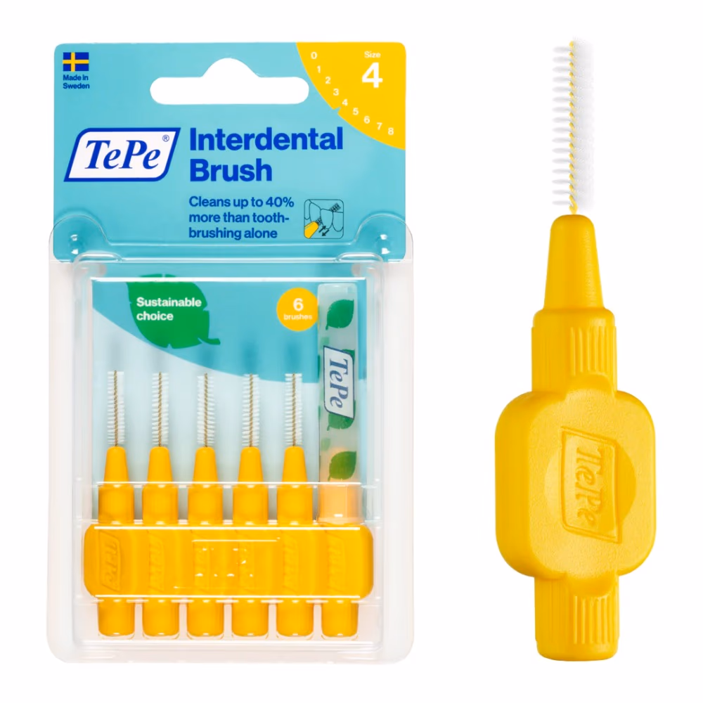 Tepe Interdental Brush Size 4 Yellow 6 Pieces