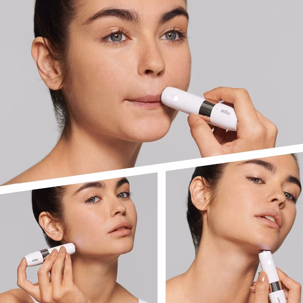 Braun FS1000, Face Mini Hair Remover with Smart Light, White 3