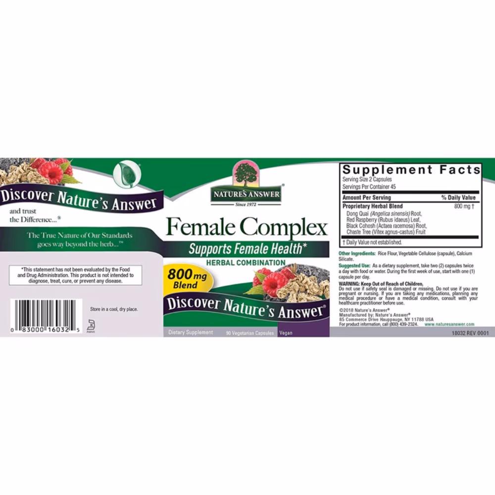 Natures Answer Female Complex 800mg-90 Capsules 4