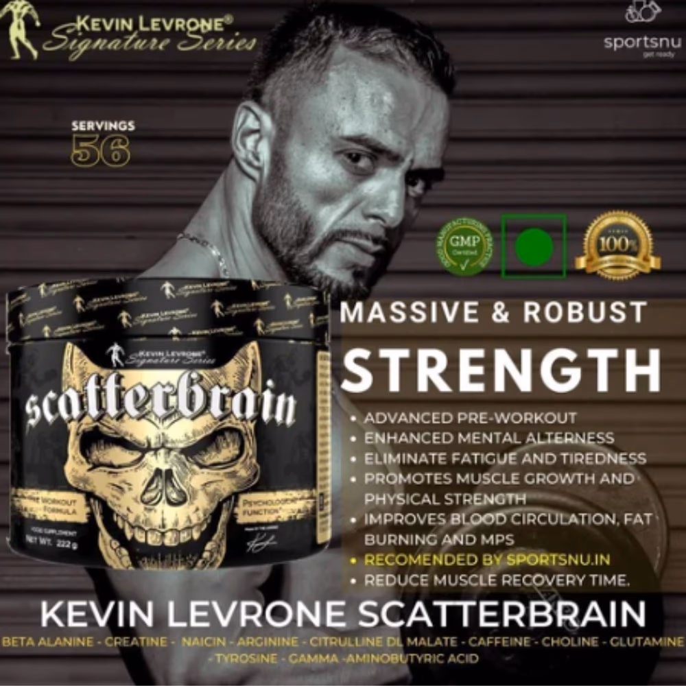 Kevin Levrone Scatterbrain Pre-Workout Powder 222gm - Mango Maracuja Flavor 2