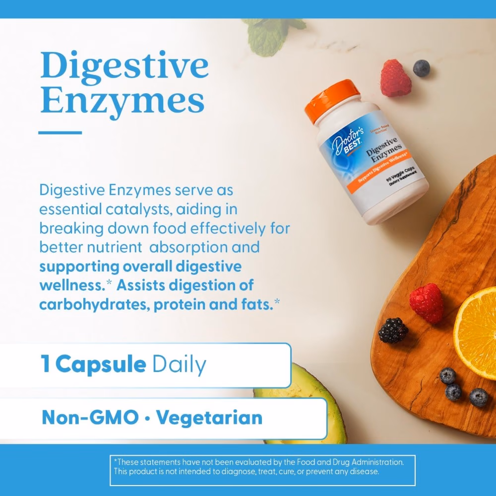 Doctor's Best Digestive Enzymes, 90 Capsules 5