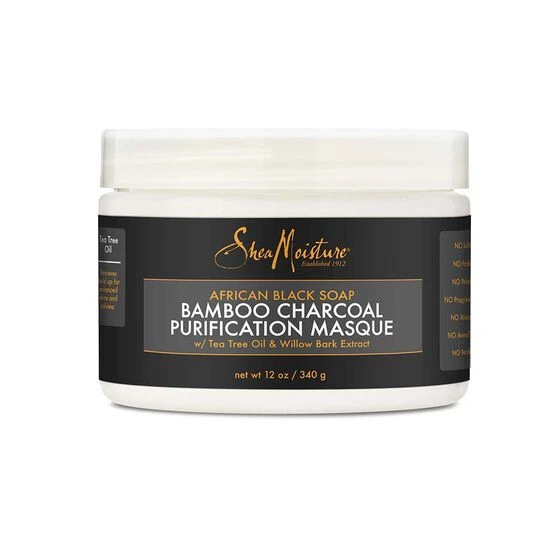 Shea Moisture African Black Soap Bamboo Charcoal Purification Masque 340g