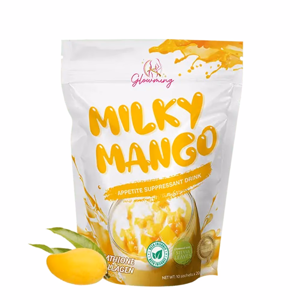 Glowming Milky Mango Glutathione & Collagen Drink Mango Flavour 10 Sachets x 20g 1