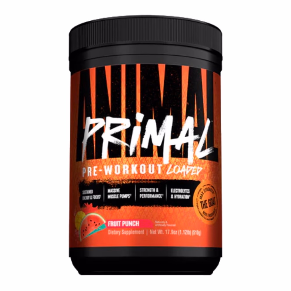 Animal Primal Pre-Workout Loaded – High-Performance Energy, Focus, and Muscle Pump Formula – Fruit Punch, 510g 1