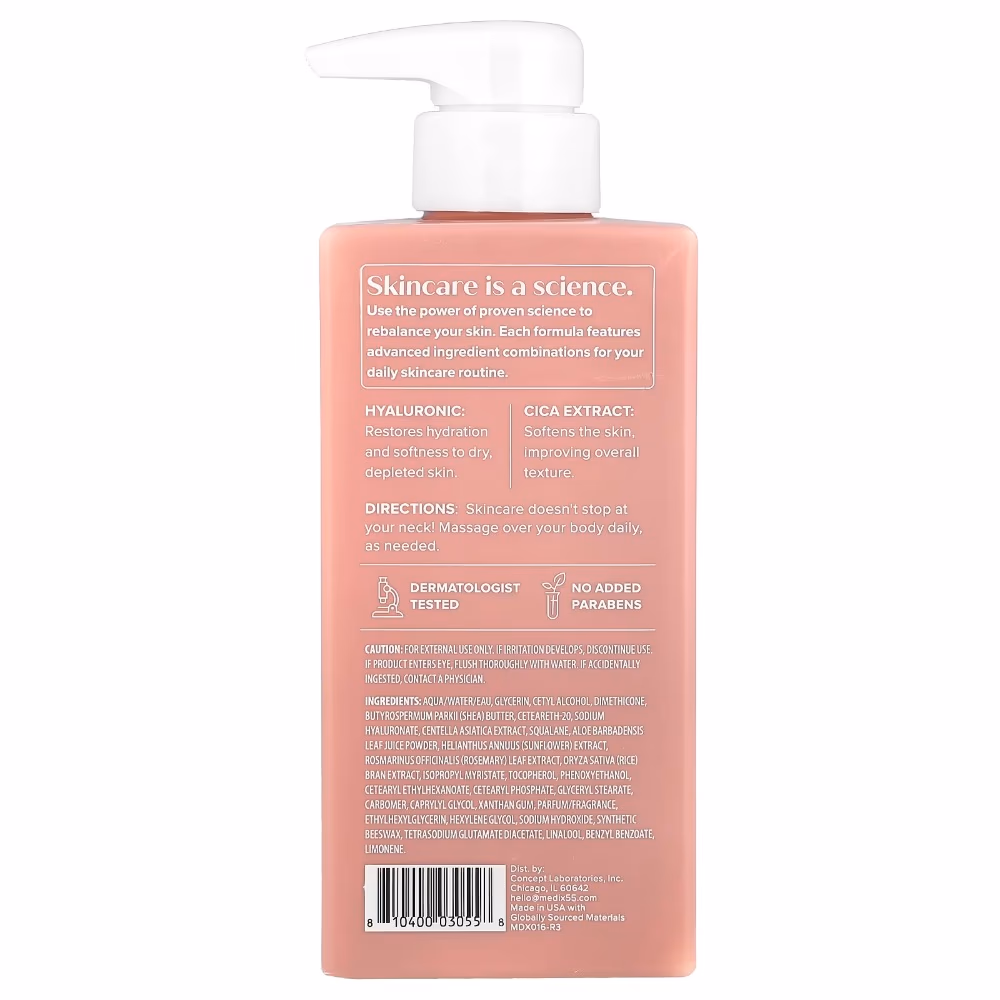 Medix 5.5 Hyaluronic Acid and Cica Extract Hydrate and Renew Body Cream, 444ml 2