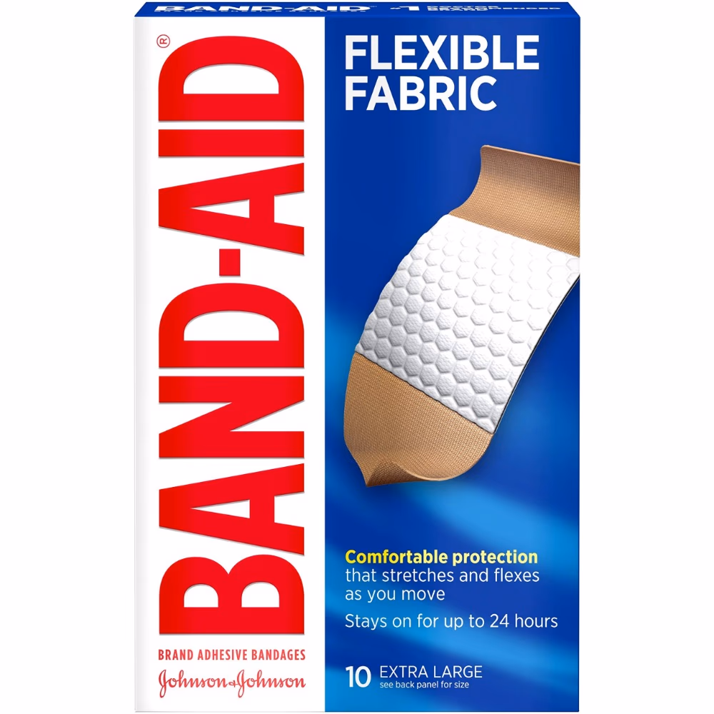 Johnson &amp; Johnson Flexible Fabric Band Aid Extra Large 10 Pcs 1