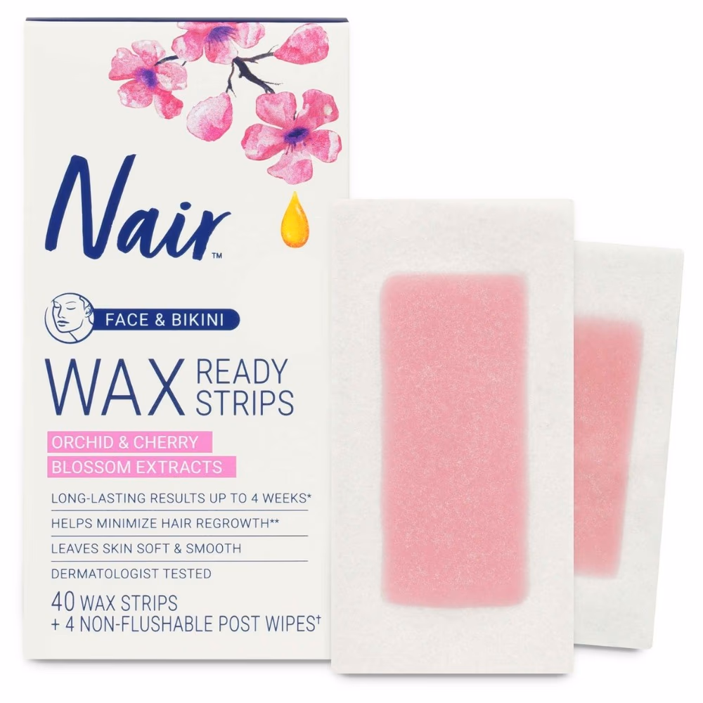 Nair Wax Ready Strips Orchid And Cherry 40s + 4 Wipes