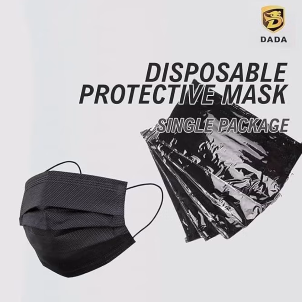 Dada Disposable Black Face Masks 50 Masks
