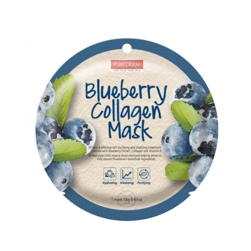 Purederm Blueberry Collagen Mask 18gm 1