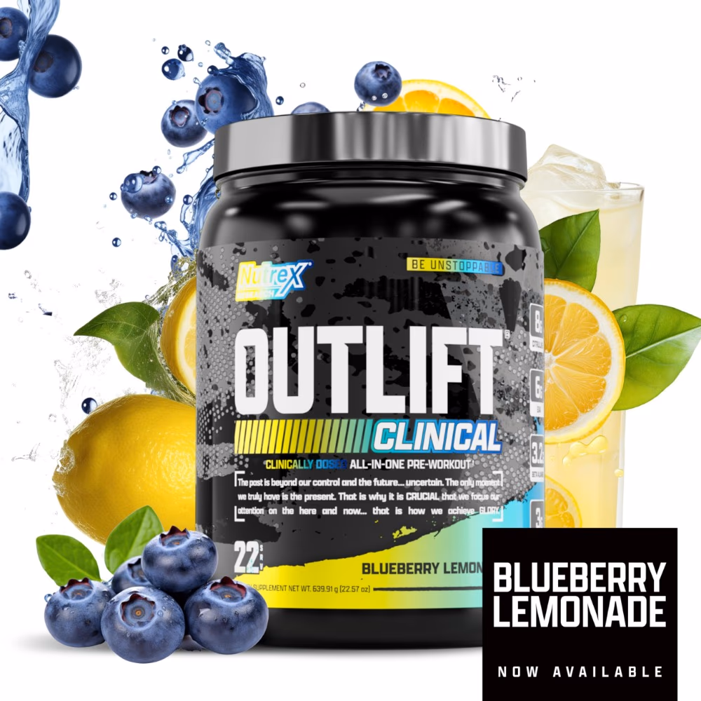 Nutrex Outlift Clinical Blueberry Lemonade 22 Servings – Pre-Workout Supplement 2