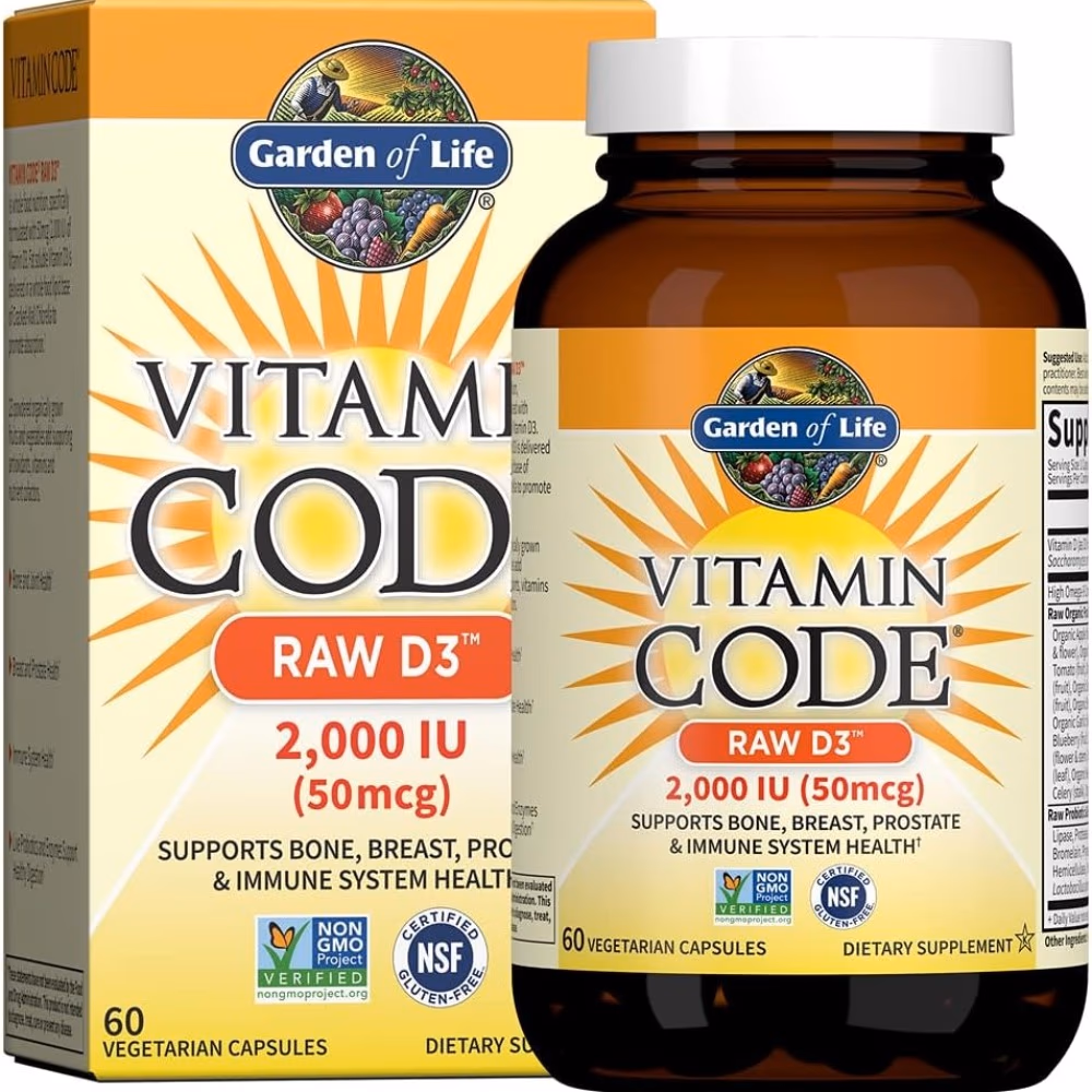 Garden of Life Vitamin Code Raw D3 2000 IU 60S 1
