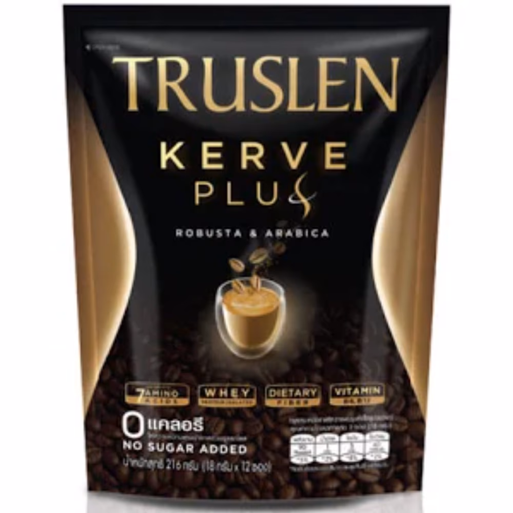 Truslen Kerve Plus Robusta & Arabica Coffee – Sugar-Free Instant Coffee Mix with Whey Protein & Amino Acids – 12 Sachets 1
