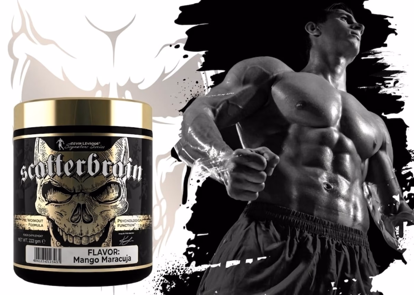 Kevin Levrone Scatterbrain Pre-Workout Powder 222gm - Mango Maracuja Flavor 3