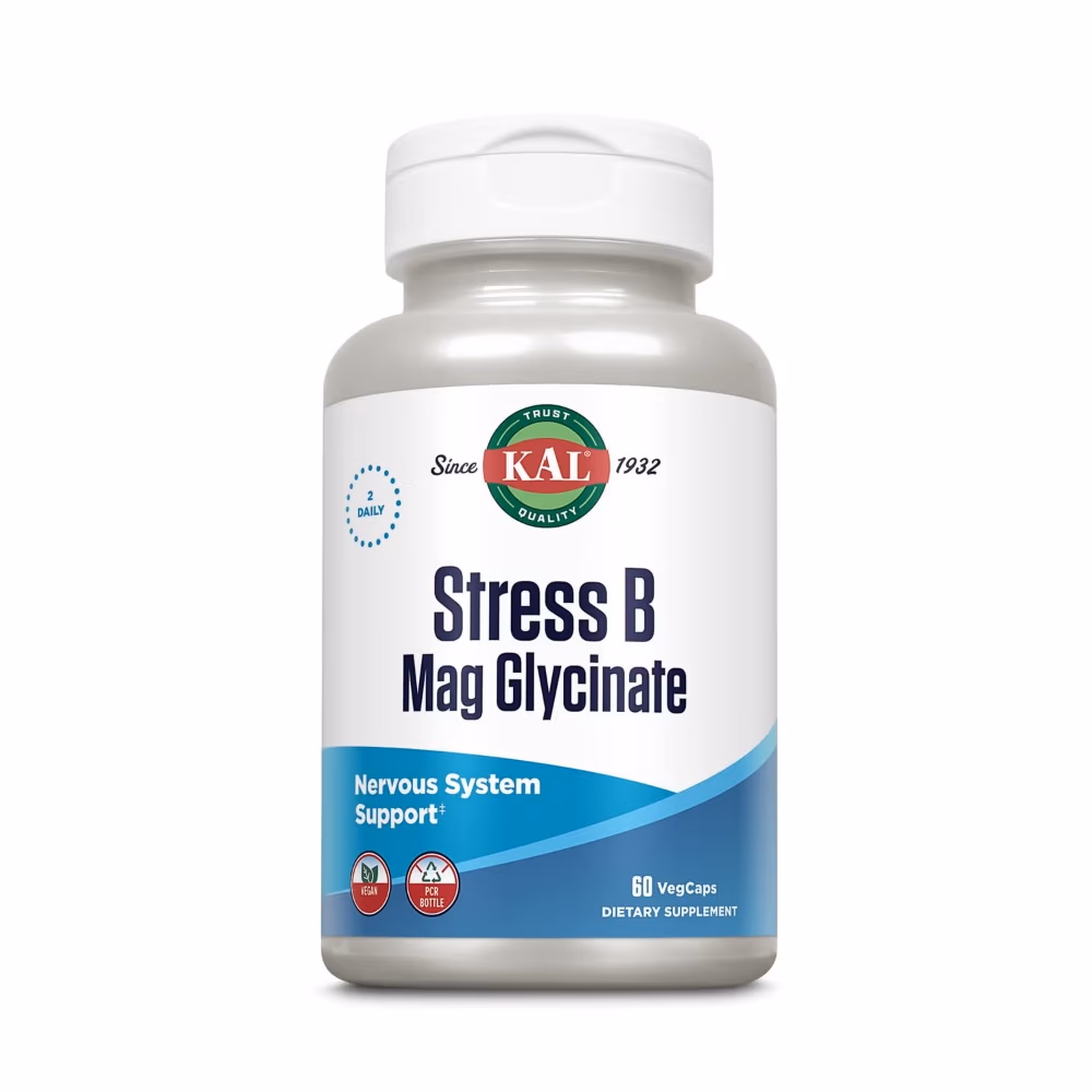 KAL Stress B Magnesium Glycinate 60 Veg Caps