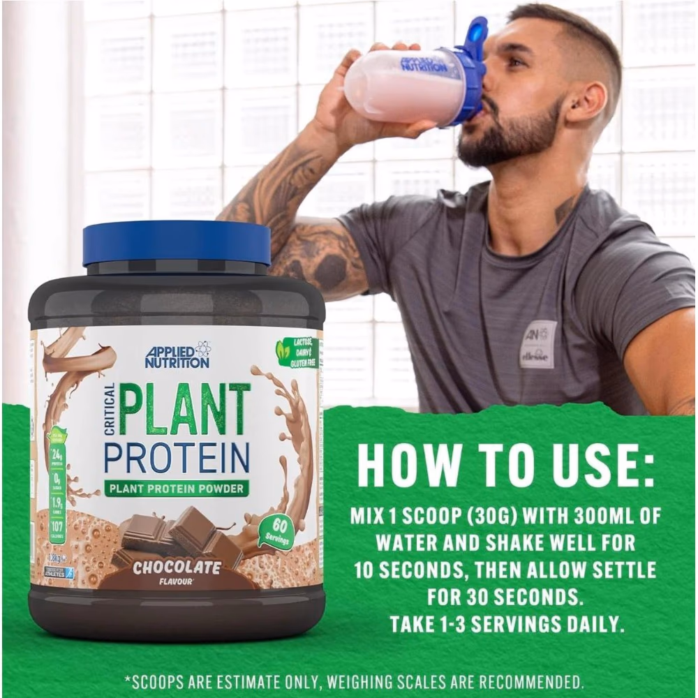 Applied Nutrition Critical Plant Protein, Chocolate Flavor, 1.8kg – Complete Vegan Protein Blend for Muscle Recovery 2