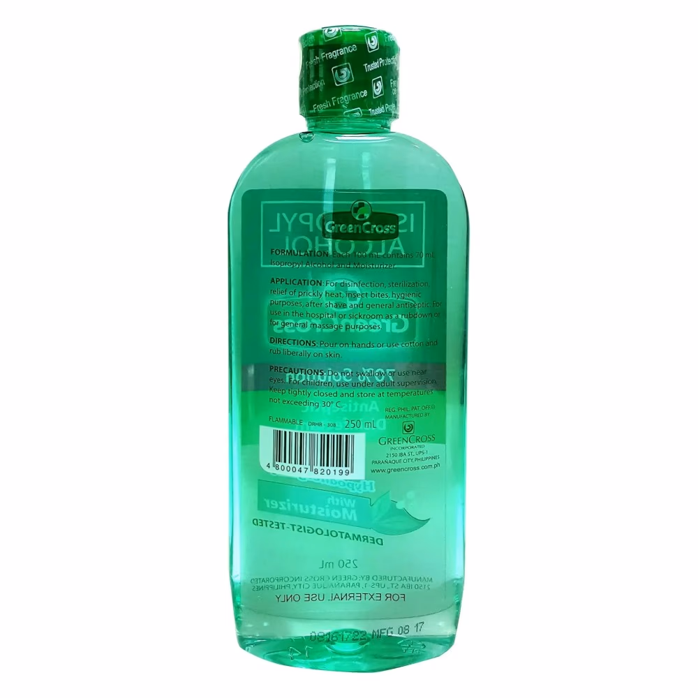 Green Cross Isopropyl Alcohol 70% Solution – 250ml 2