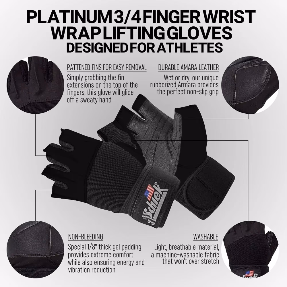 Schiek Platinum Gel Padding Lifting Gloves L 530 3