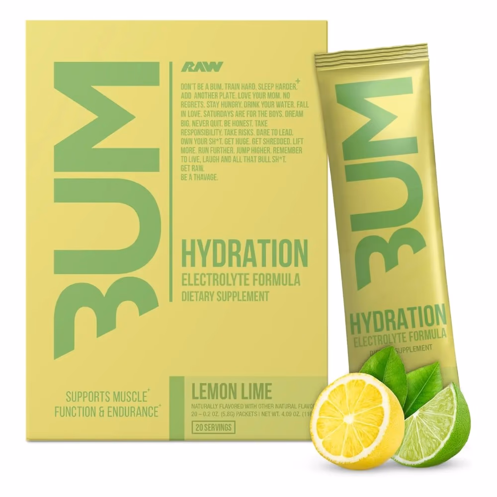Raw Bum Hydration Powder Lemon Lime - 20 Sachets