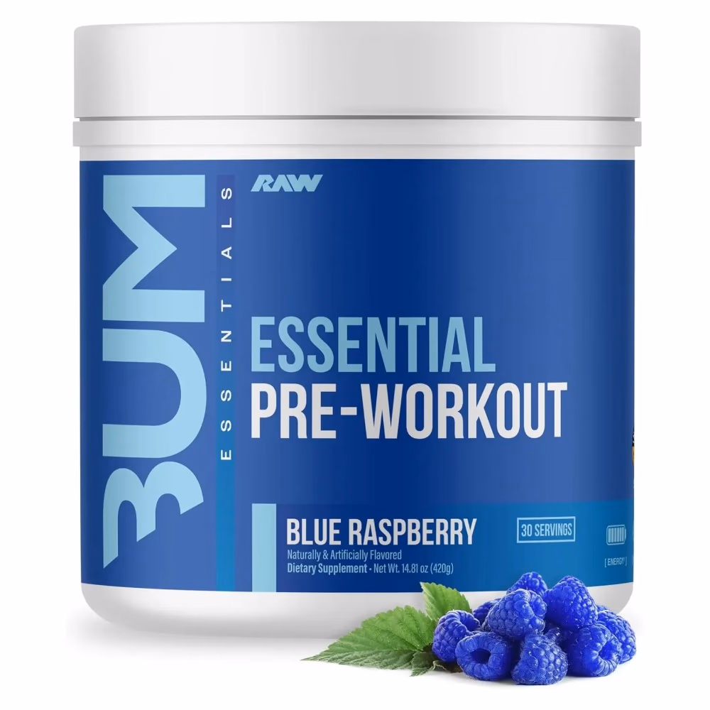 Raw Bum Essential Pre Workout Blue Raspberry 405g 1